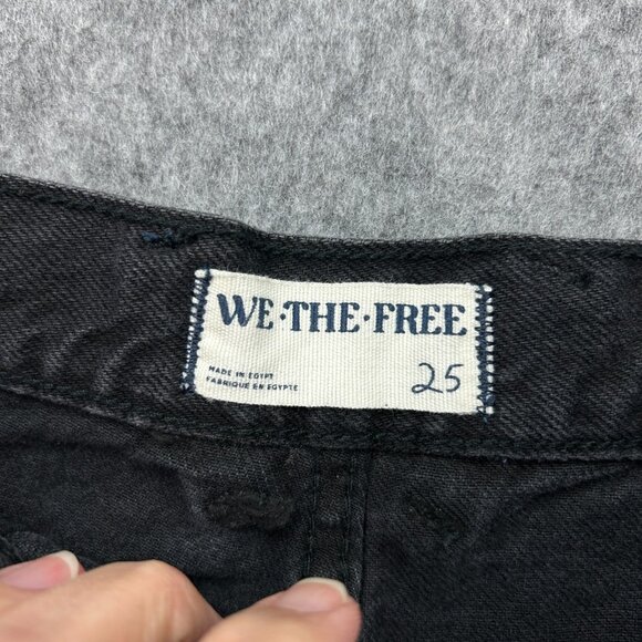 Free People We The Free Now or Never Denim Shorts Women's Size 25 Button Fly - Picture 3 of 10